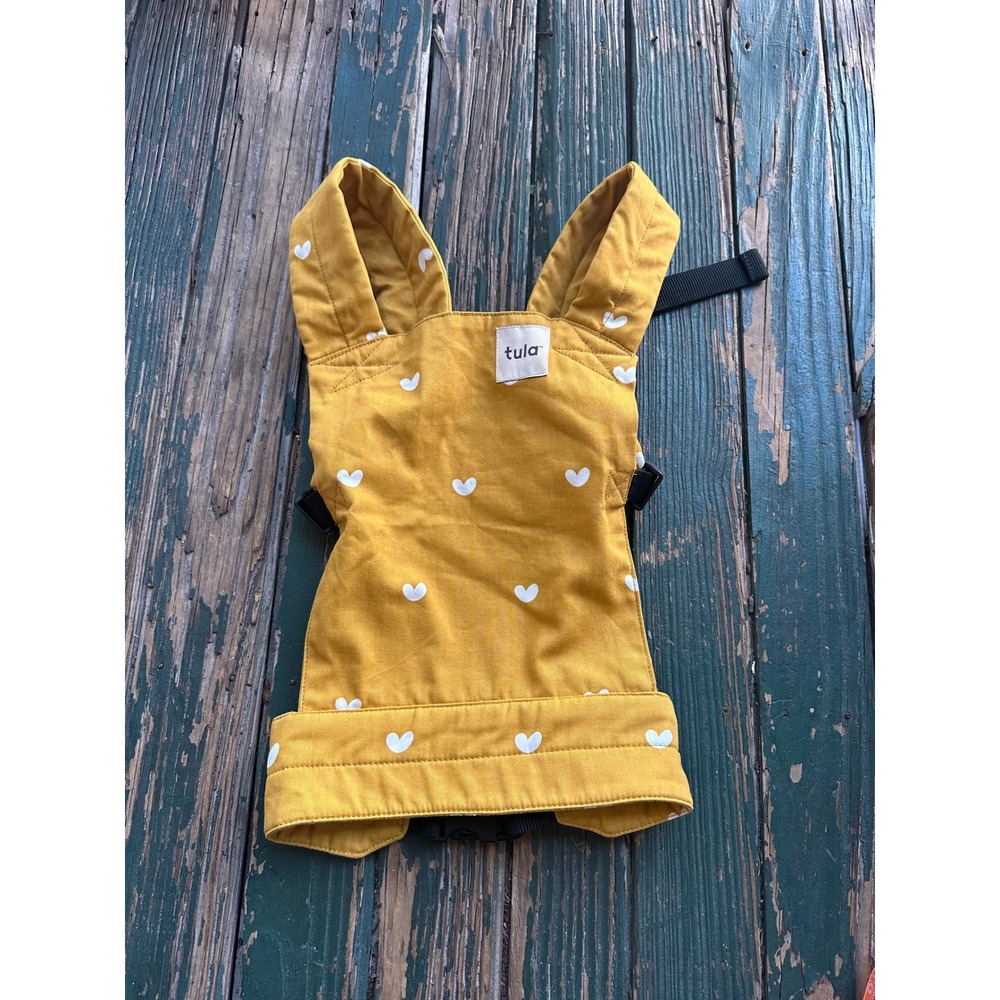 Tula Mini Toy Carrier Mustard Yellow White Heart Print Play TDCAG1 18m+